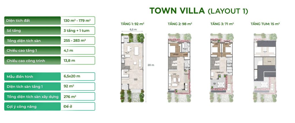 Layout Town Villa Eco Retreat Long An