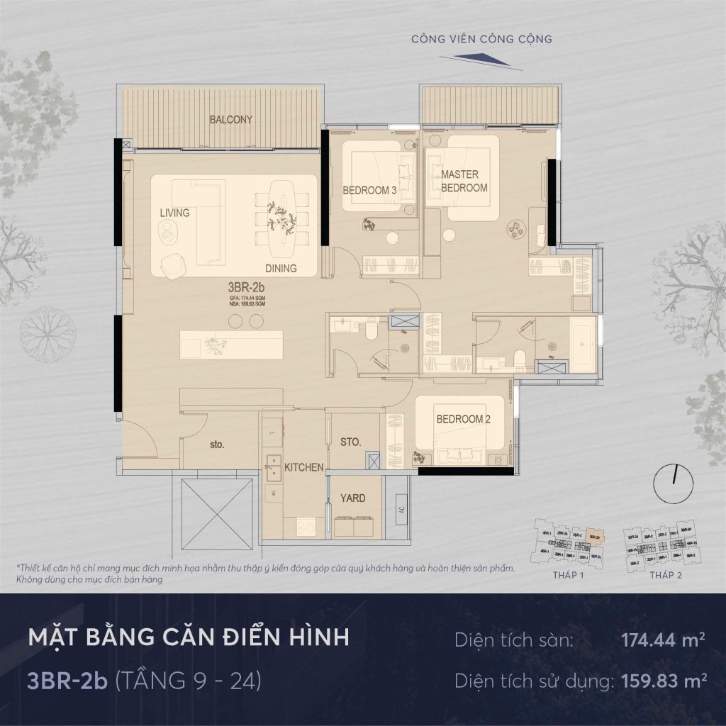 Mat-bang-3-phong-ngu-Metropolis-thu-thiem-son-kim-land